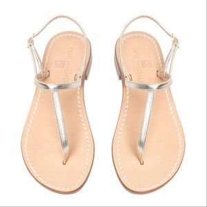 GOLD GENUINE LEATHER SANDALS HANDMADE IN ITALY